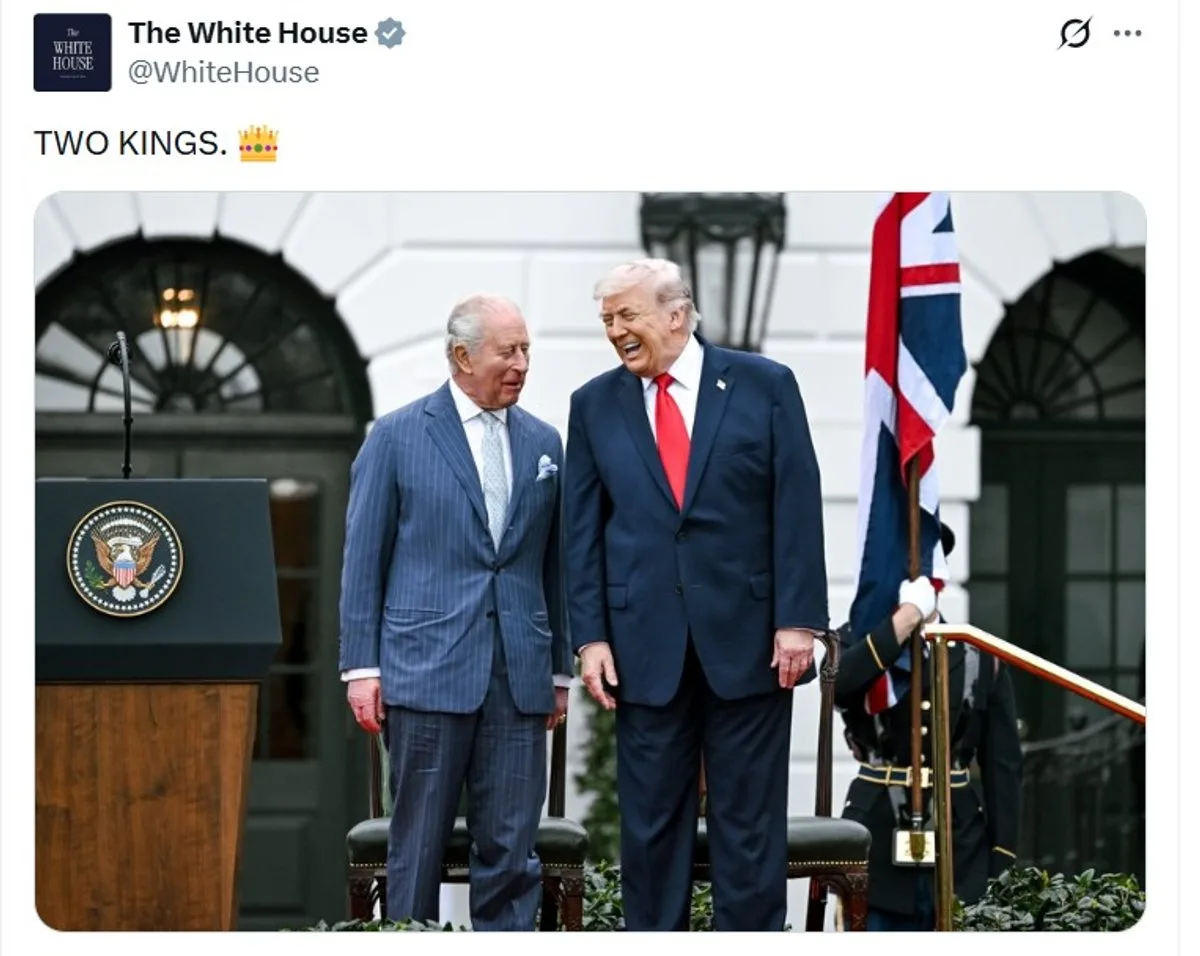 Casa Blanca llama "rey" a Trump durante visita del monarca británico