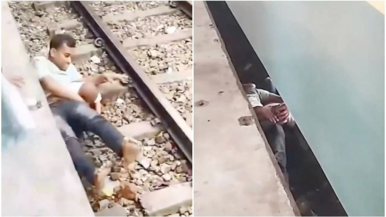 Un padre se lanza sobre las vías para proteger a su bebé del paso de un tren en Bangladesh