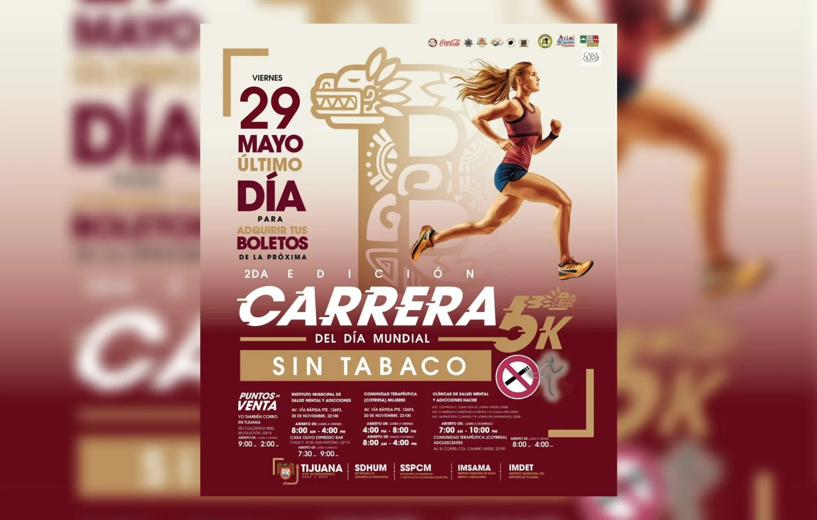Abren inscripciones para la Carrera 5K en conmemoración del Día Mundial Sin Tabaco