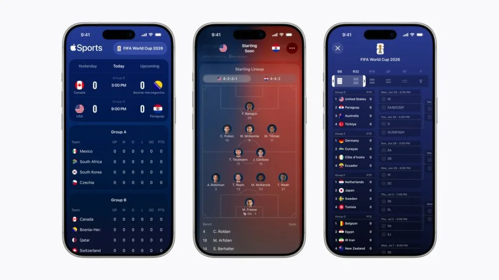 Apple Sports amplía su presencia a más de 90 nuevos países con cobertura especial para el Mundial 2026