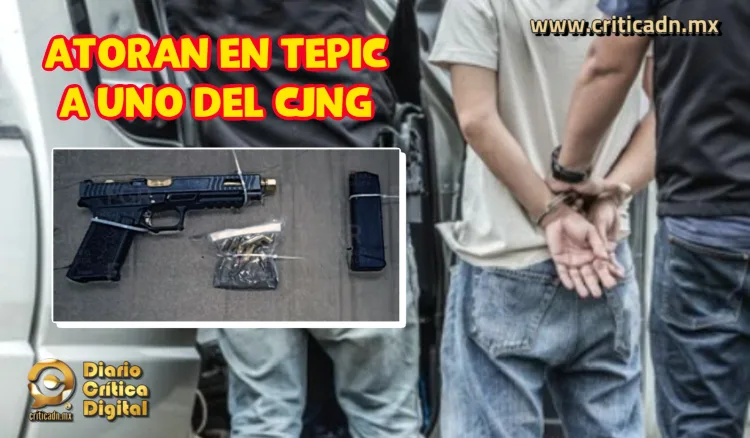 Detienen en Tepic a presunto sicario con arma exclusiva del Ejército y vehículo robado