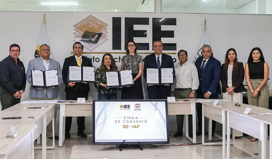 IEE y IAP establecen alianza para profesionalizar al personal electoral en Puebla