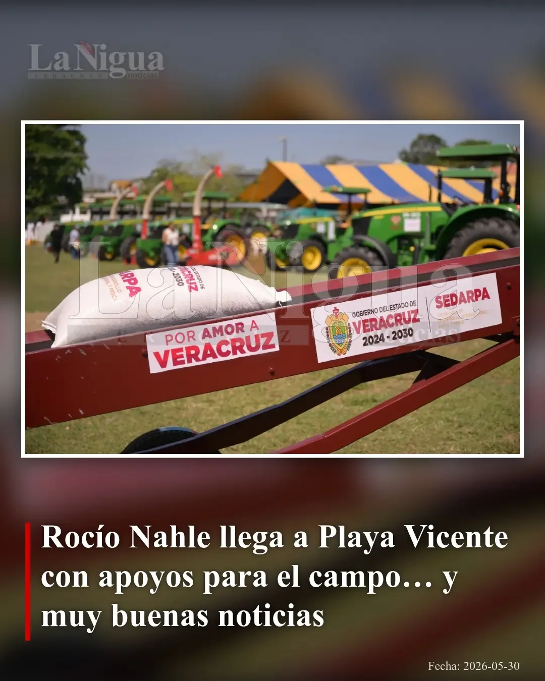 Rocío Nahle impulsa apoyos agrícolas y anuncia obra clave en Playa Vicente