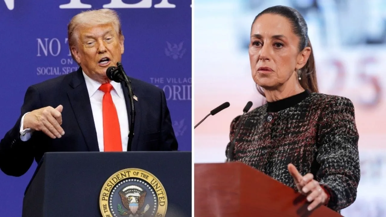 Trump bromea e imita la voz de Sheinbaum durante cena en Florida