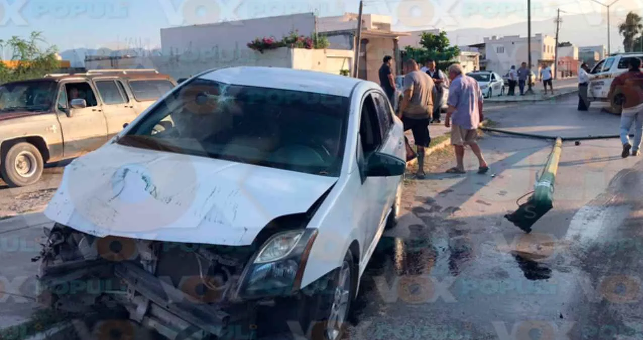Accidente en Ciudad Victoria deja varios heridos y daños en infraestructura vial
