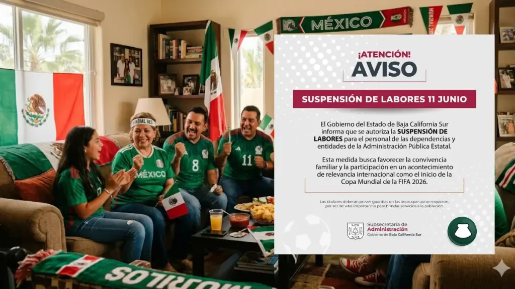 Baja California Sur declara día inhábil el 11 de junio por inauguración del Mundial