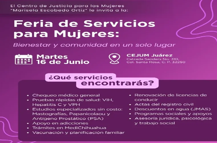 CEJUM organiza feria de servicios gratuitos para mujeres en Ciudad Juárez