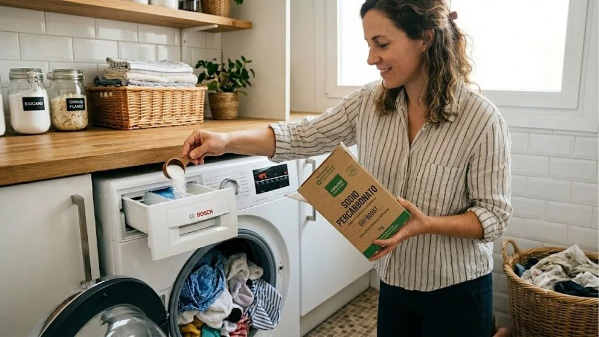 Cómo mejorar el blanco de tu ropa usando percarbonato de sodio en el lavado