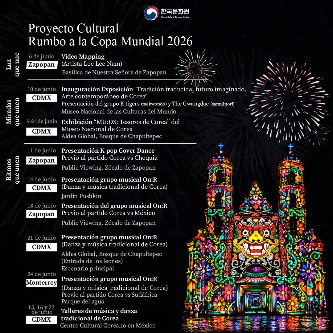 Corea del Sur impulsa actividades culturales gratuitas en Zapopan antes del Mundial 2026