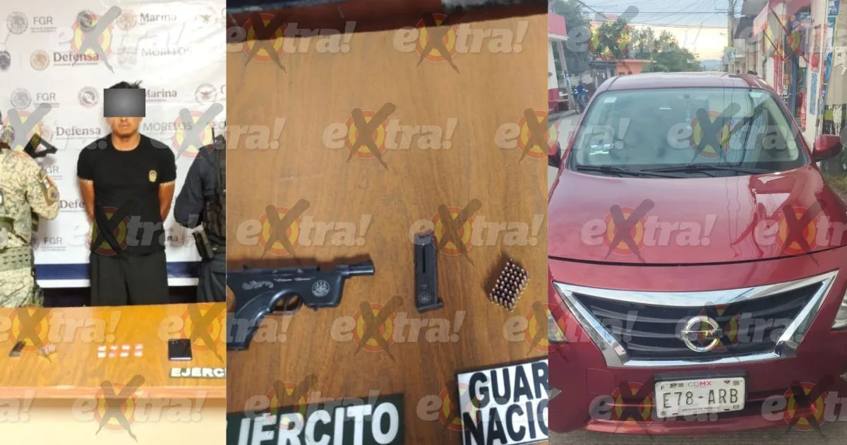 Detienen a hombre armado y con droga sintética en Cuautla durante operativo policiaco
