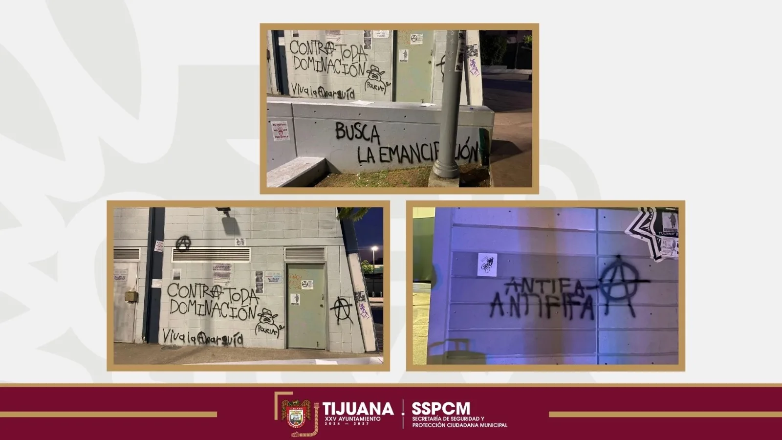 Detienen a joven por vandalizar caseta policial en el centro de Tijuana