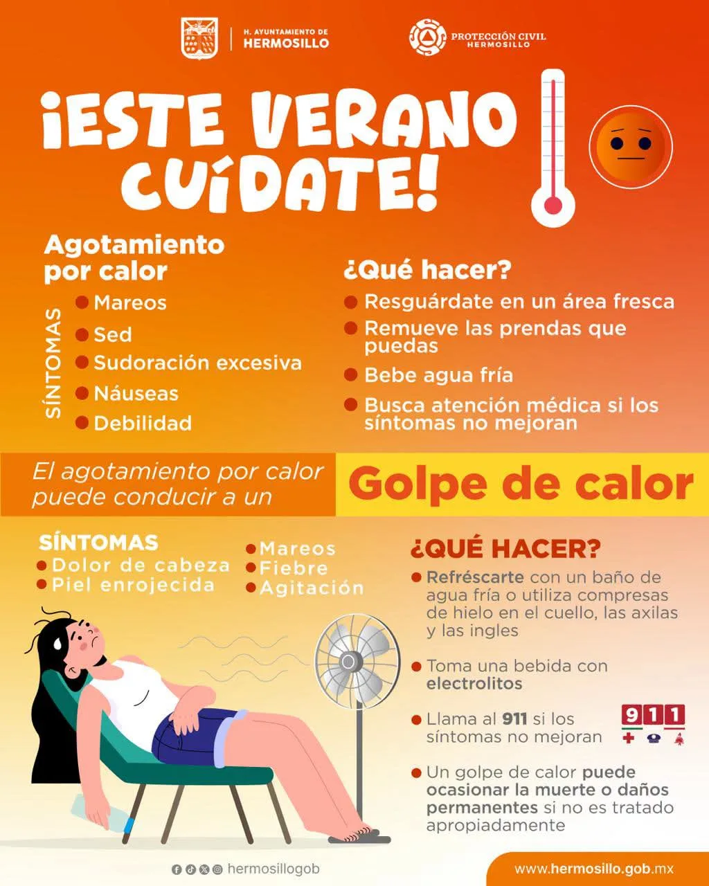 Gobierno de Hermosillo activa operativo para mitigar efectos de calor extremo en la ciudad