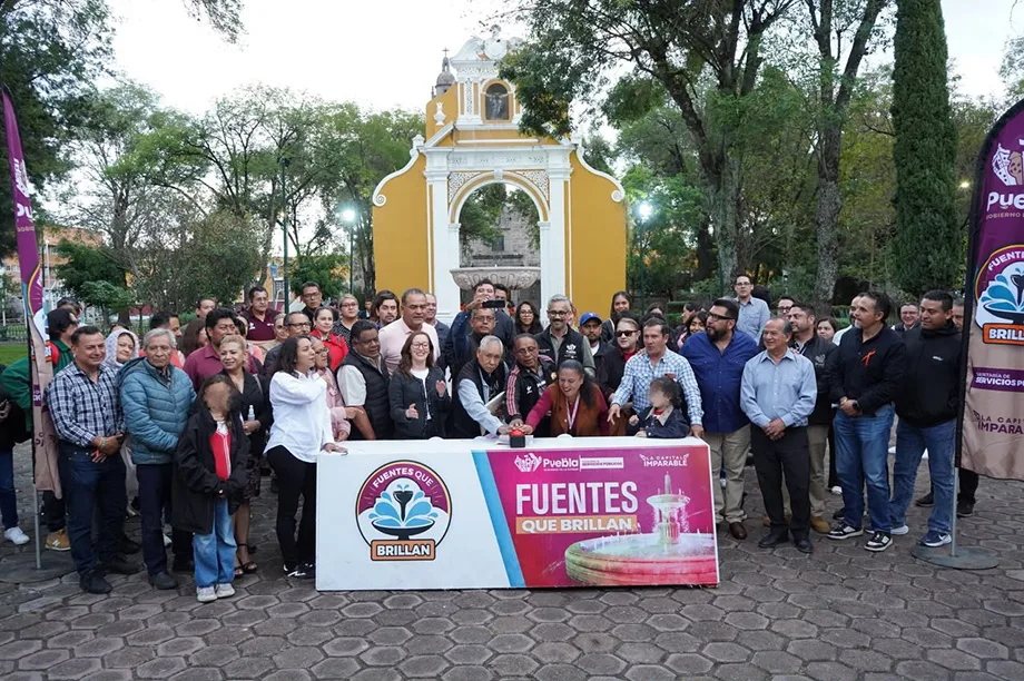 Gobierno municipal renueva la fuente del Parque de Santiago con iluminación LED y mejoras hidráulicas