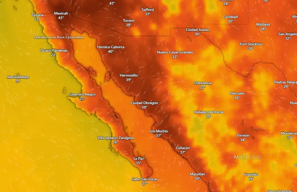 Incremento de temperaturas y condiciones soleadas en La Paz y Los Cabos
