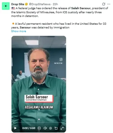 Juez federal libera a líder musulmán detenido por autoridades migratorias en EE. UU.
