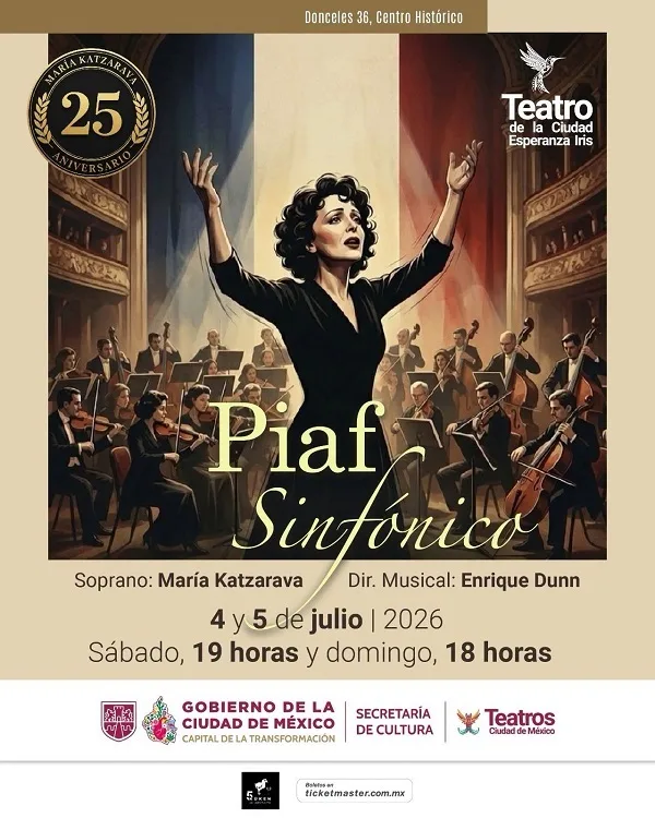 María Katzarava estrena “Piaf Sinfónico” en el Teatro de la Ciudad Esperanza Iris