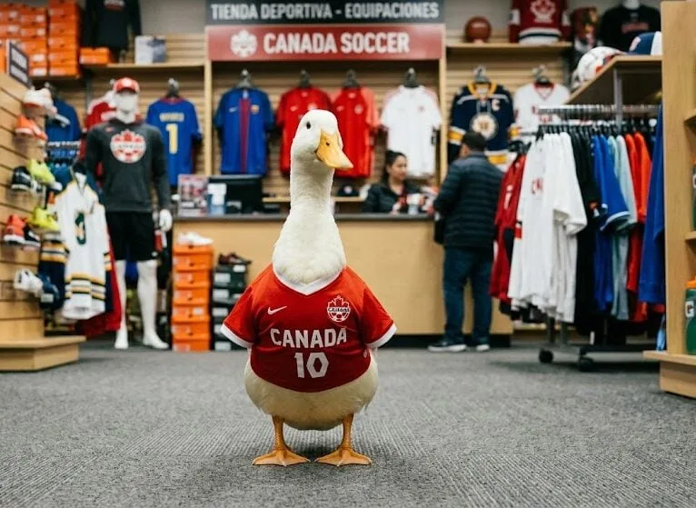 Merlín, el pato mexicano viral, se convierte en imagen de tienda deportiva en Canadá