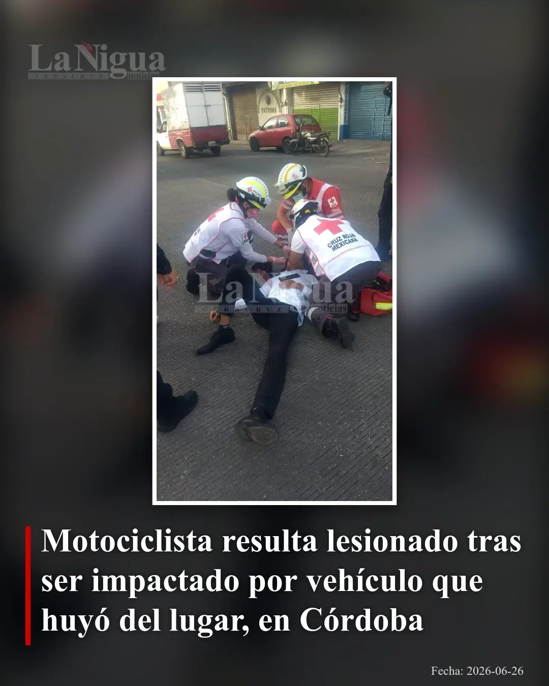 Motociclista resulta herido tras choque con auto cuyo conductor escapó en Córdoba
