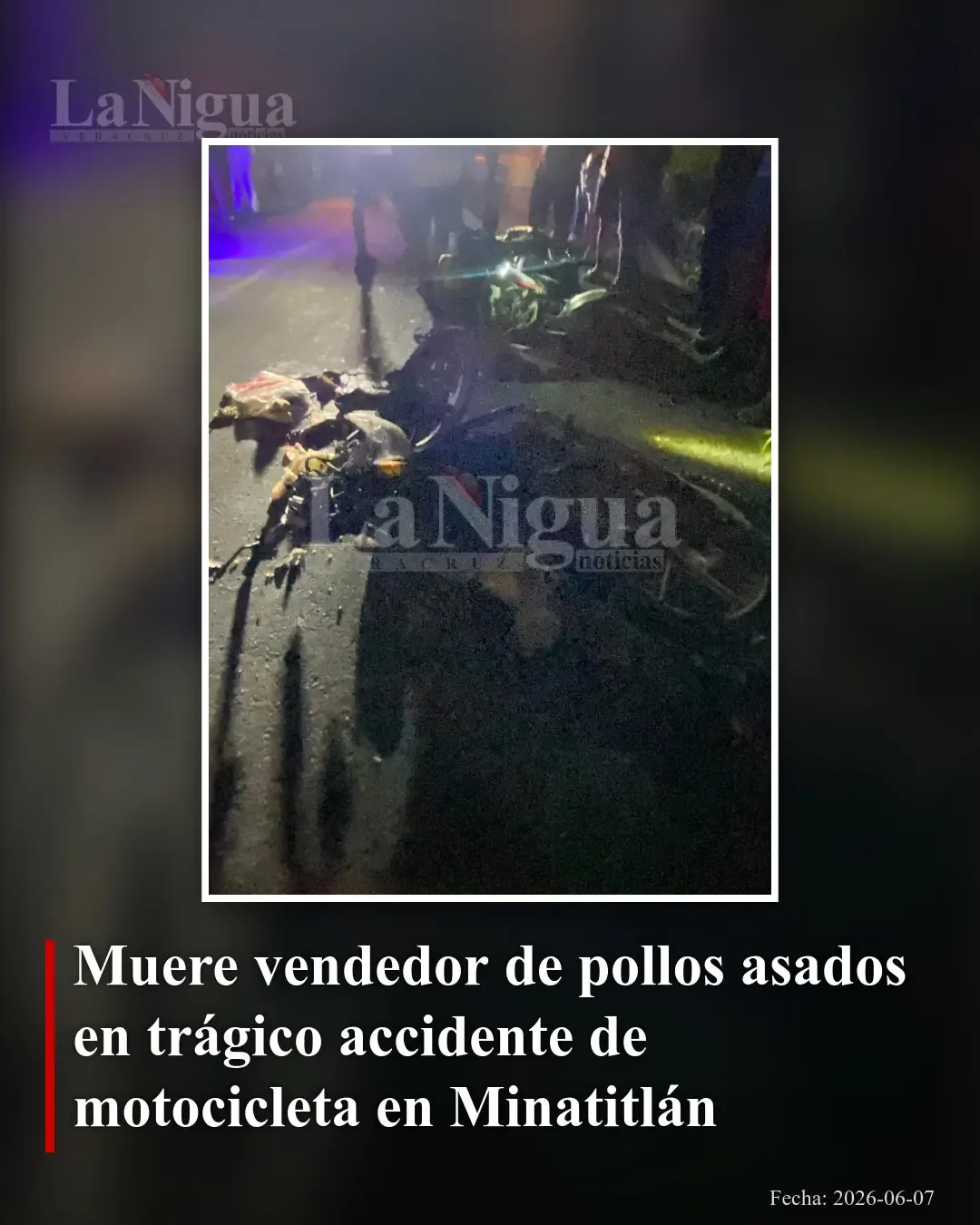 Muere vendedor de pollos asados tras choque frontal de motocicletas en Minatitlán
