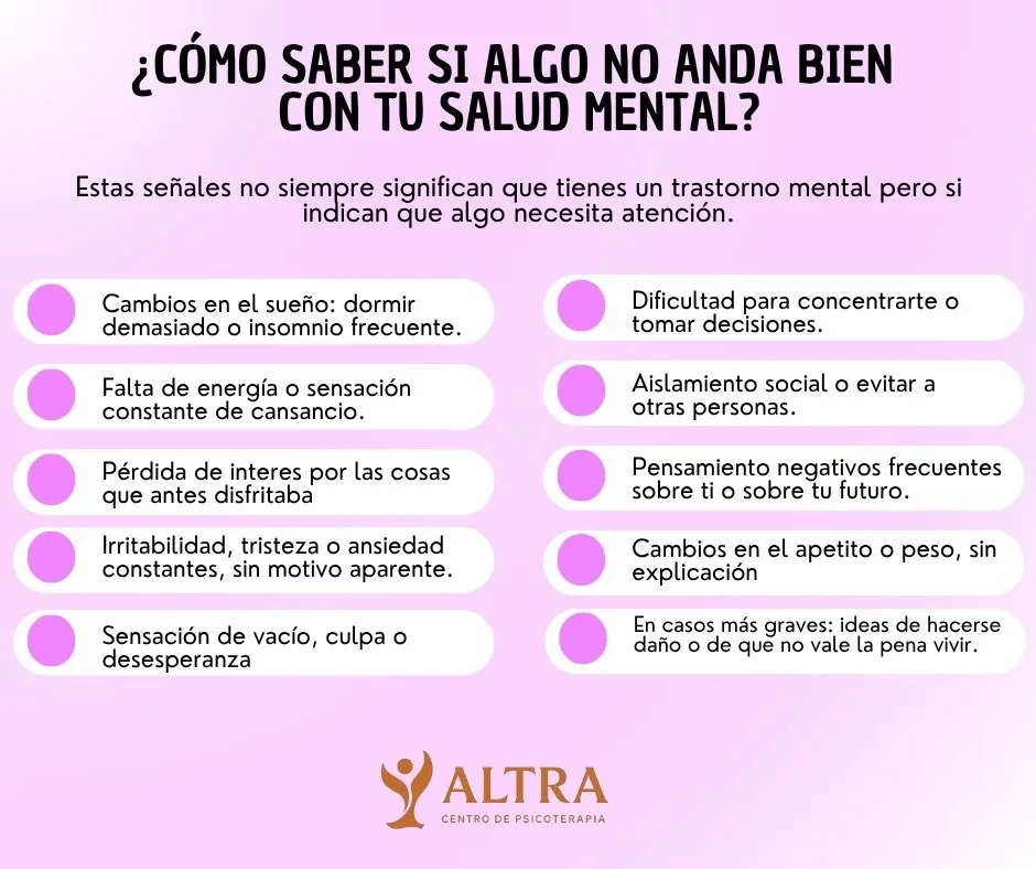 Señales clave para detectar la necesidad de atención psicológica según manual de Altra