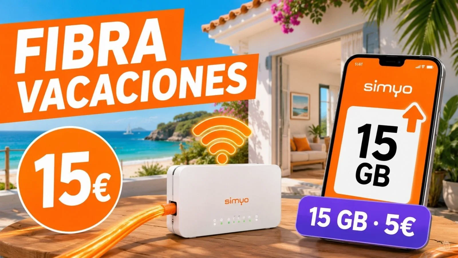Simyo lanza fibra para segundas residencias por 15 euros y amplía datos móviles por el mismo precio