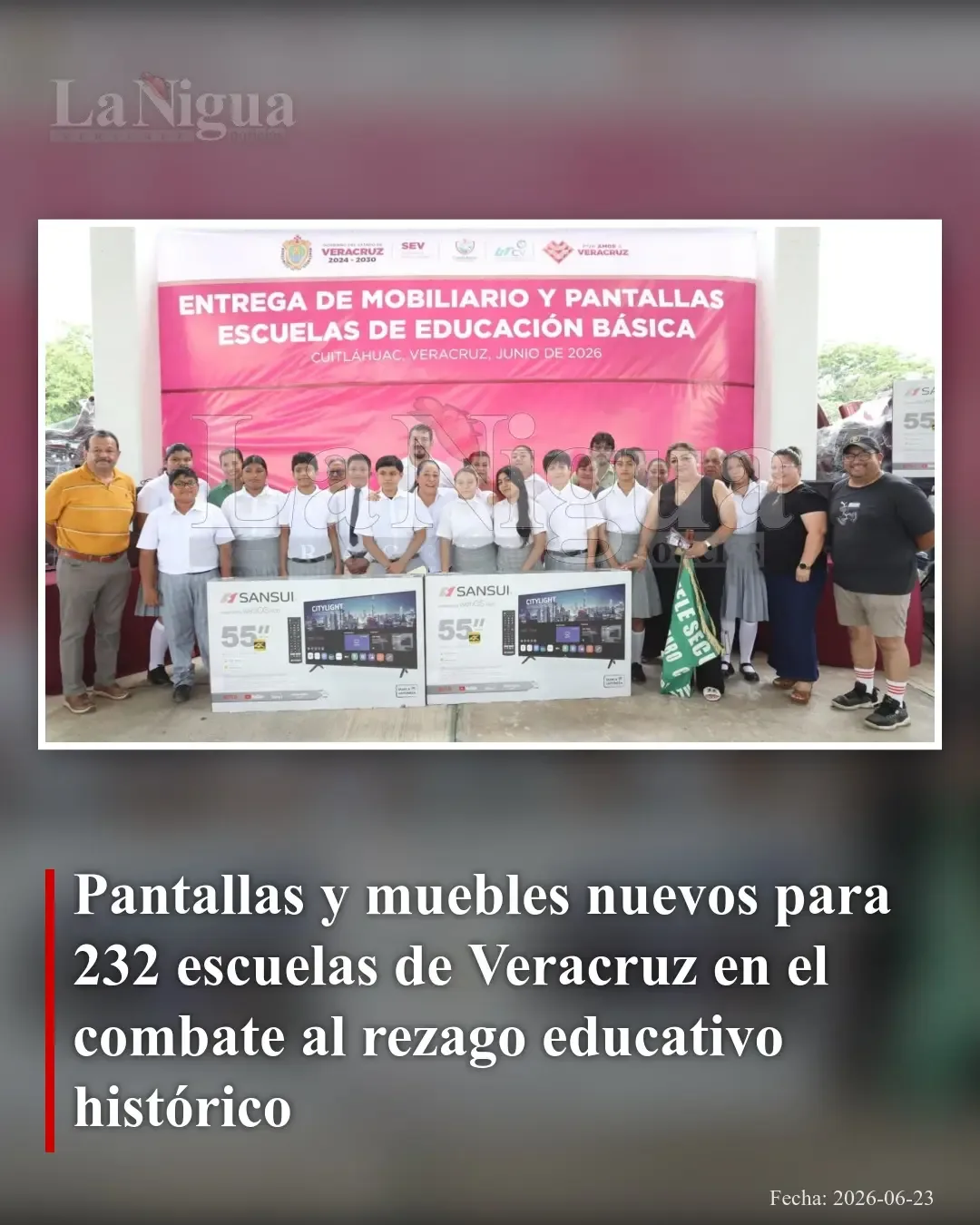 Veracruz moderniza 232 escuelas con pantallas y mobiliario para mejorar la educación básica