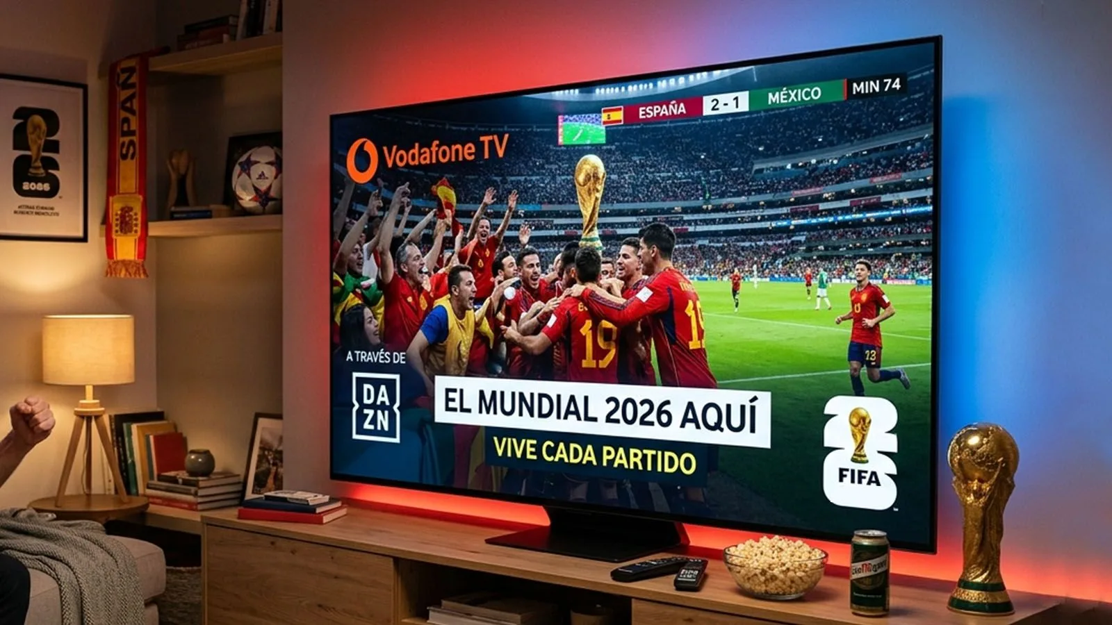 Vodafone TV transmitirá todo el Mundial 2026 a través de DAZN y renueva sus planes deportivos