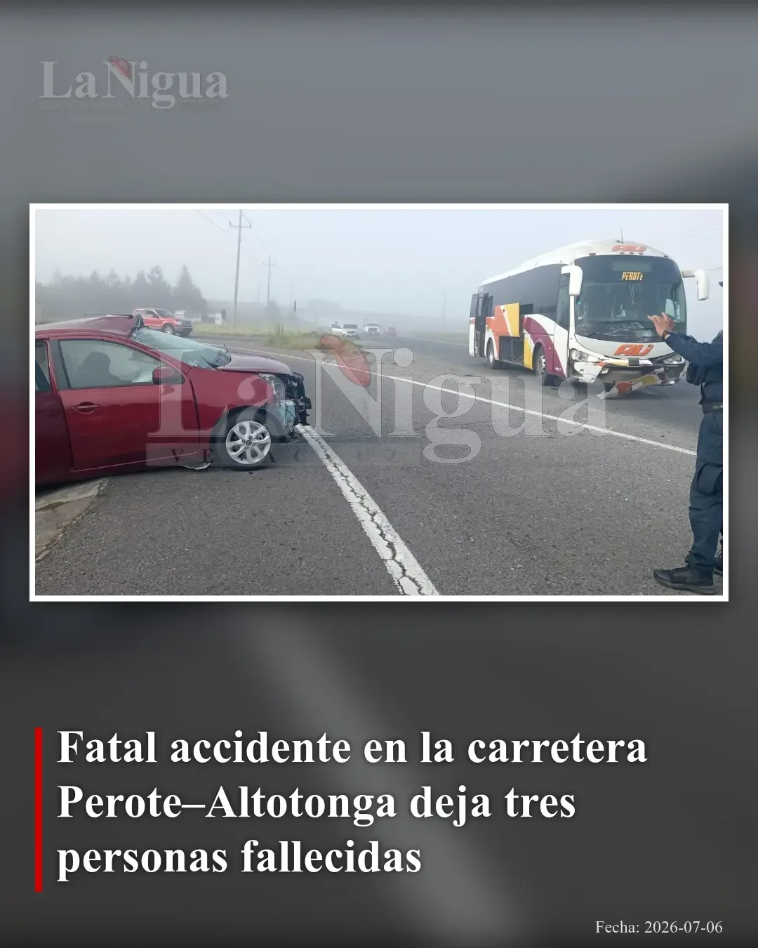 Accidente en carretera Perote-Altotonga deja tres muertos y un herido grave