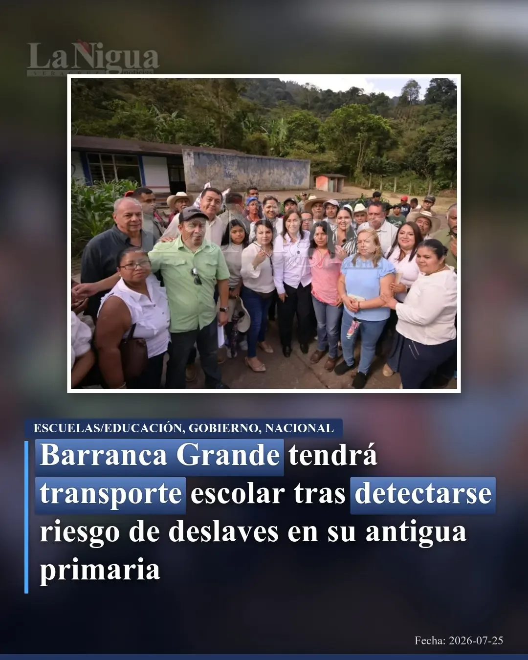 Barranca Grande implementa transporte escolar por riesgo de deslaves en primaria antigua