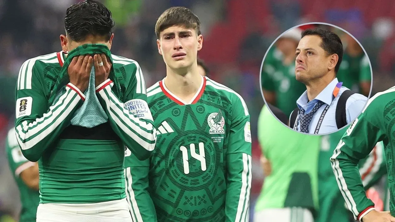 Chicharito Hernández consuela a Armando González tras la eliminación de México en el Mundial 2026
