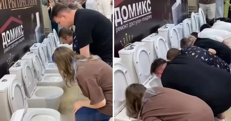 Concurso en Rusia desafía a beber de un inodoro por premio en efectivo
