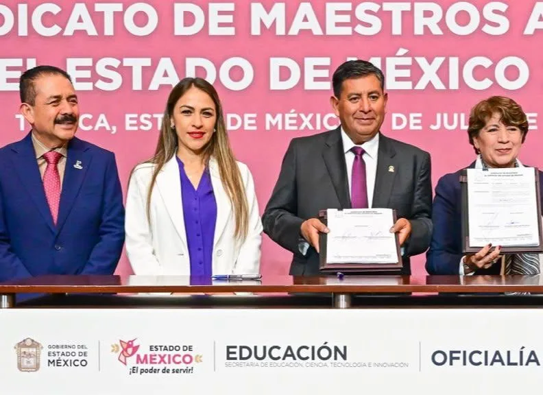 Delfina Gómez acuerda mejoras salariales y apoyos para docentes del Estado de México