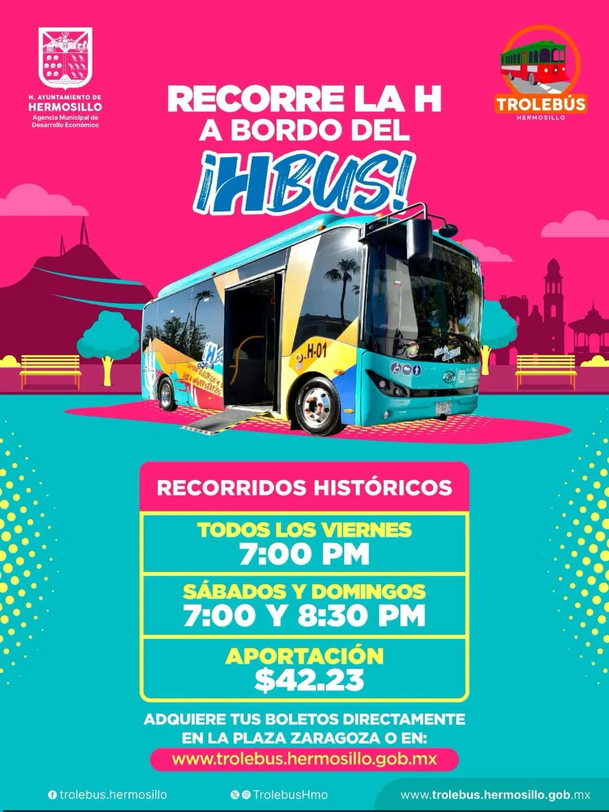 Hermosillo ofrece un recorrido histórico en autobuses eléctricos por tiempo limitado