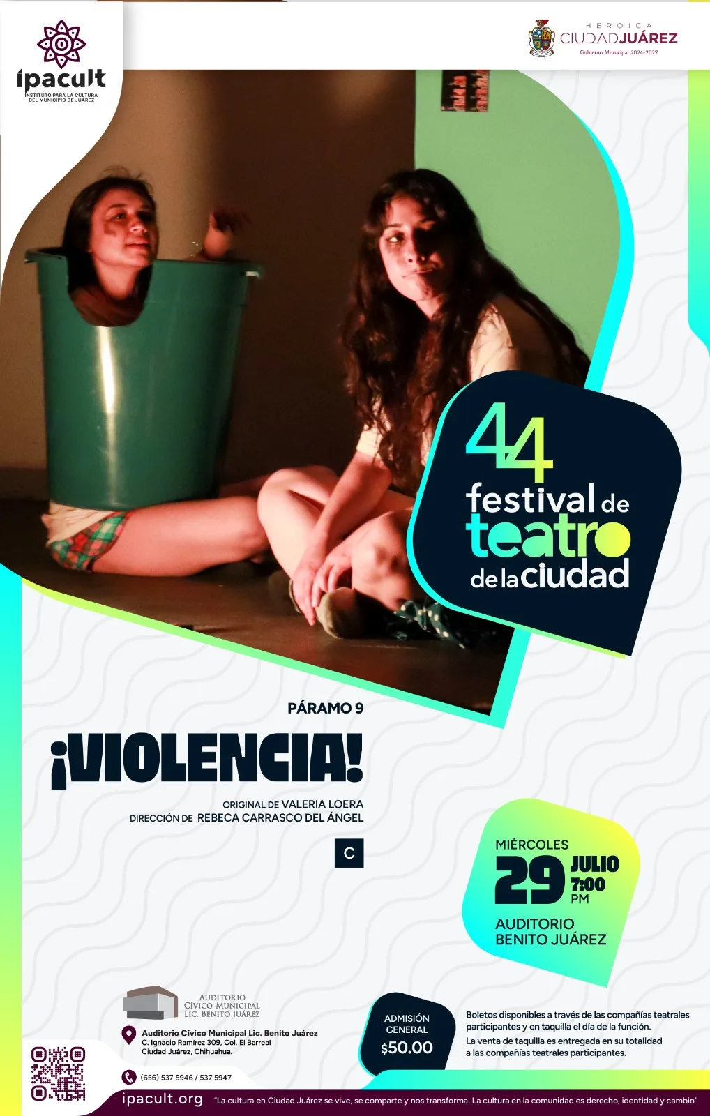 La obra “¡Violencia!” genera reflexión con humor ácido en el Festival de Teatro de Ciudad Juárez