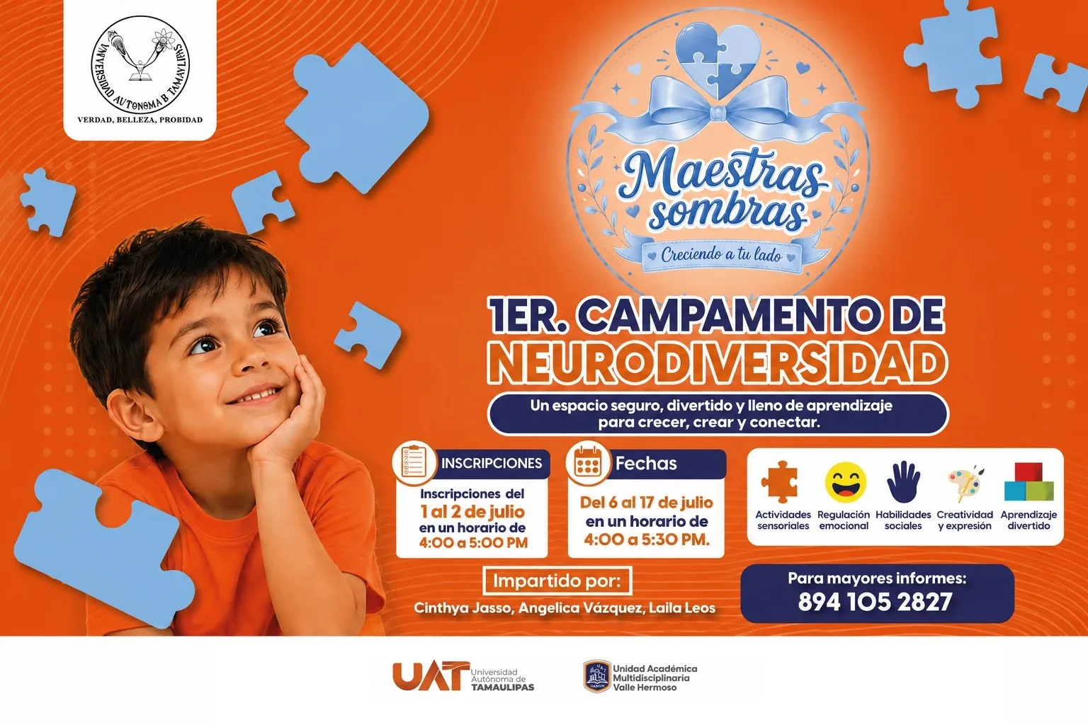 La UAT organiza primer campamento de neurodiversidad para niños en Valle Hermoso