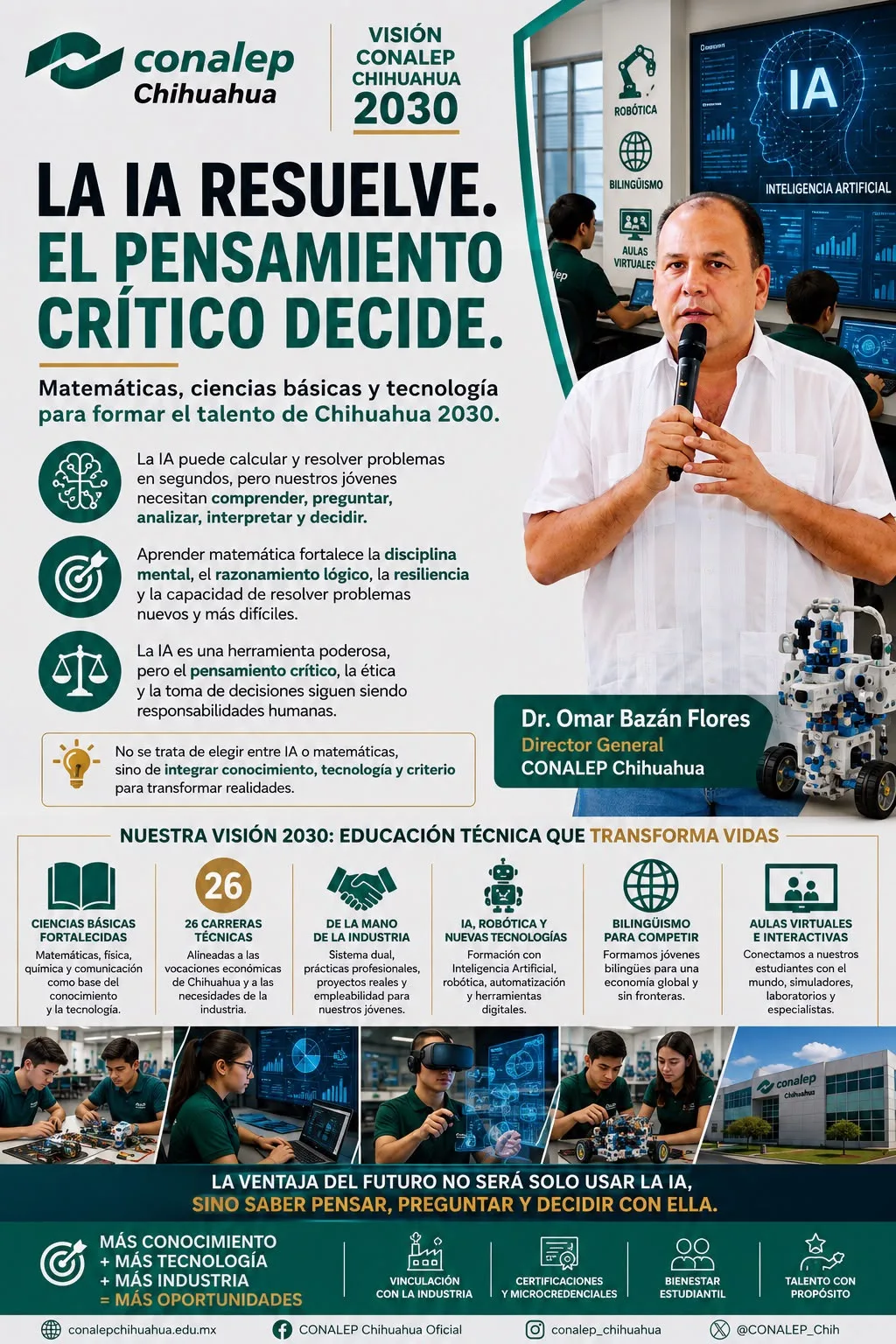 La educación técnica en Chihuahua refuerza las ciencias básicas ante el avance de la Inteligencia Artificial