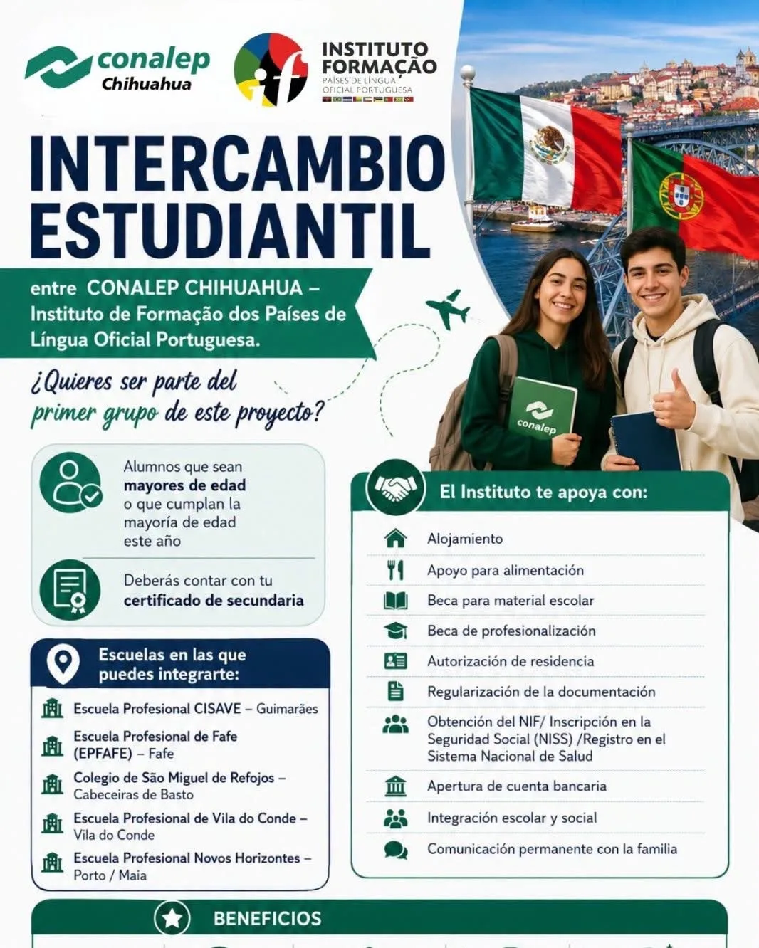 CONALEP Chihuahua impulsa intercambio técnico y cultural en Portugal para sus estudiantes