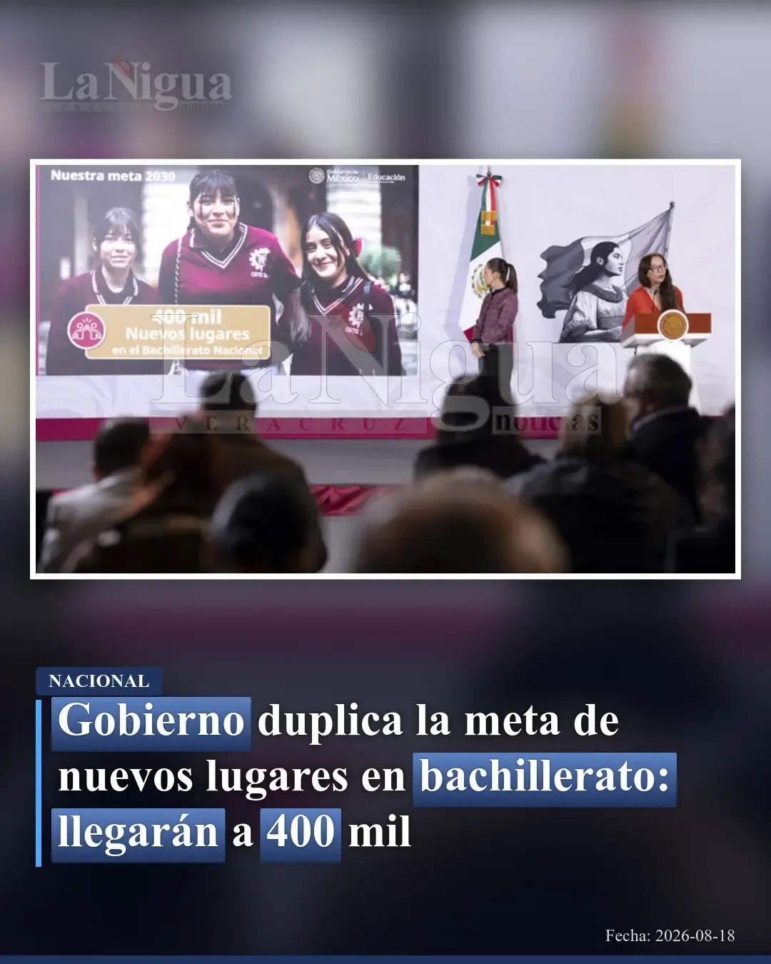 Gobierno eleva a 400 mil la meta de nuevos espacios en bachillerato ante alta demanda
