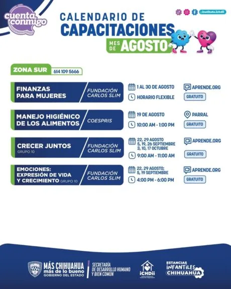 Instituto chihuahuense anuncia calendario de cursos para estancias infantiles en agosto