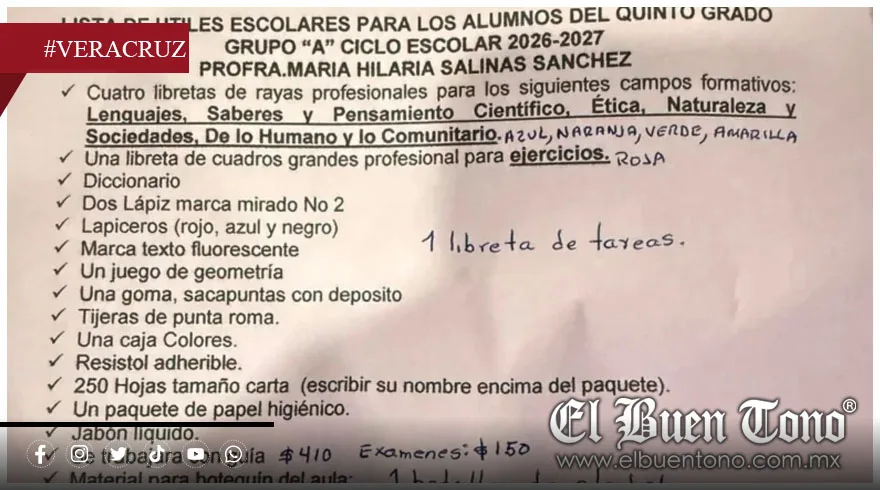 Regreso a clases implica gasto superior a 5 mil pesos por alumno en Veracruz